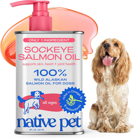 Native Pet 100%  Wild Caught Alaskan Sockeye Salmon Oil