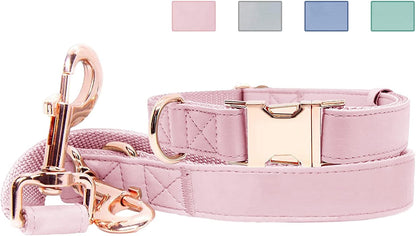 Pink Pleather Leash & Collar Set
