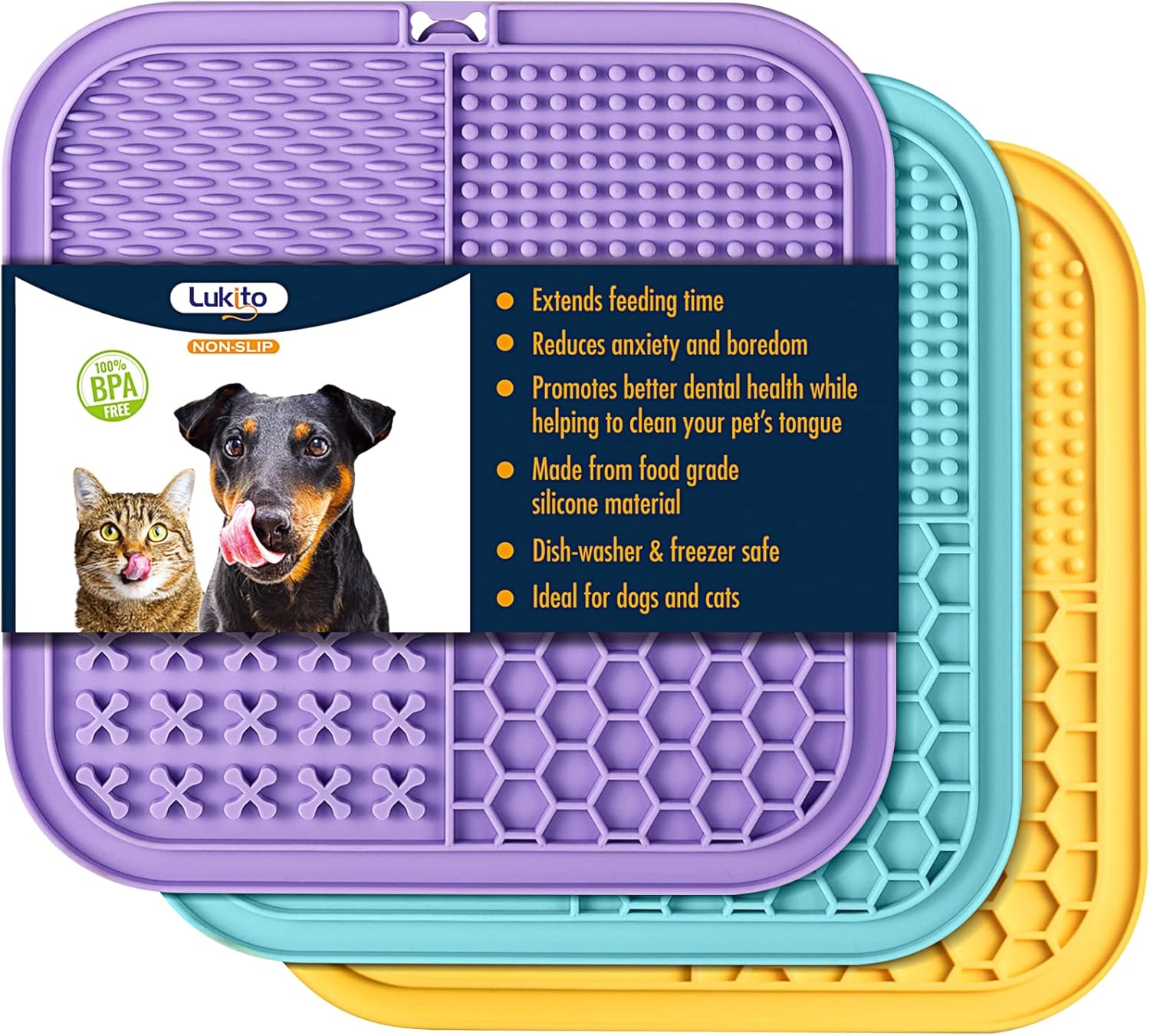 Lick Mat Set of 2 With Spatula