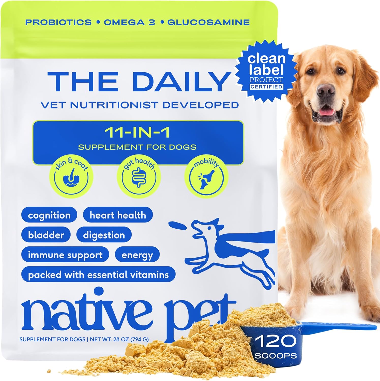 Native Pet 11-in-1 Multivitamin Powder Supplement 