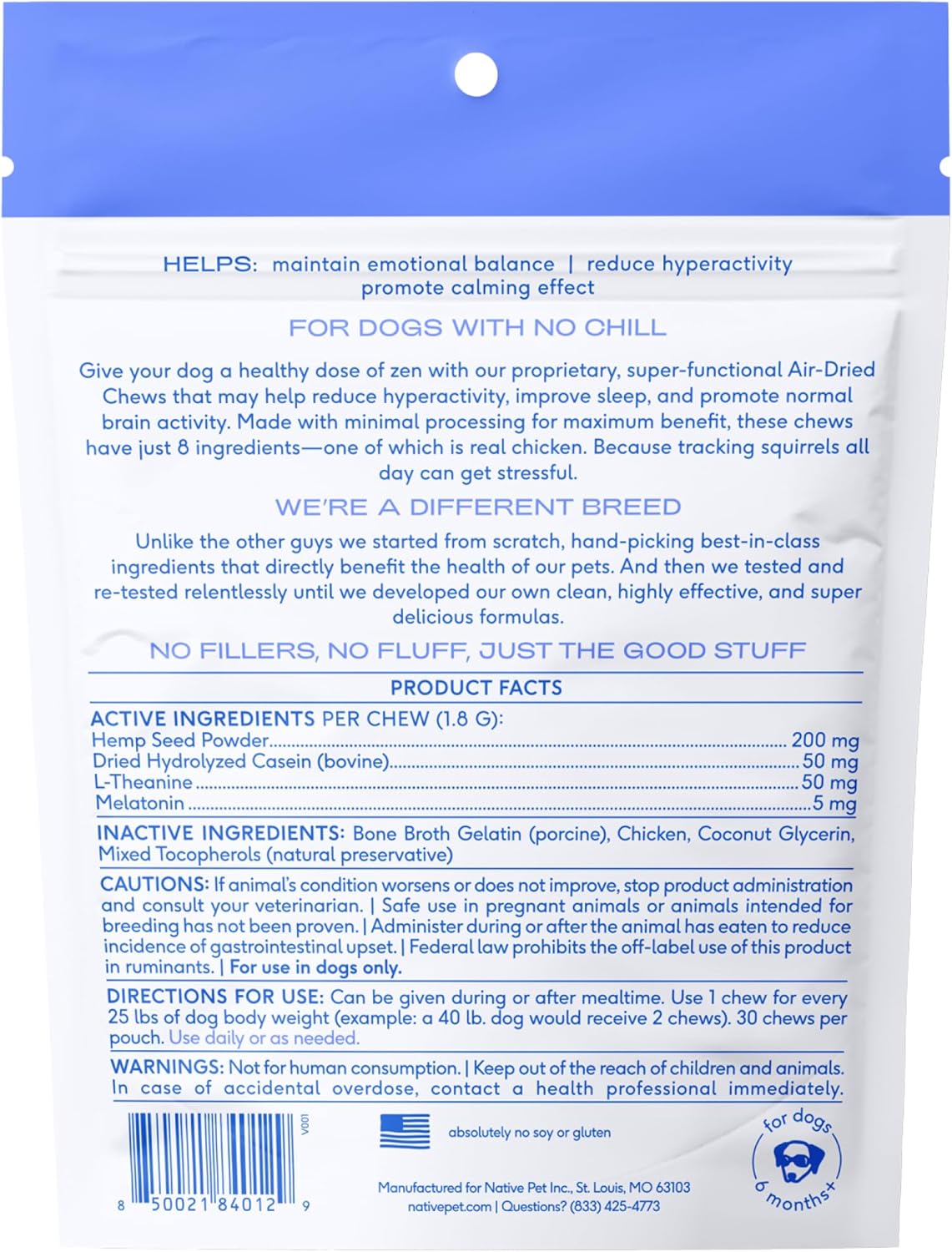 Native Pet Calming Chews