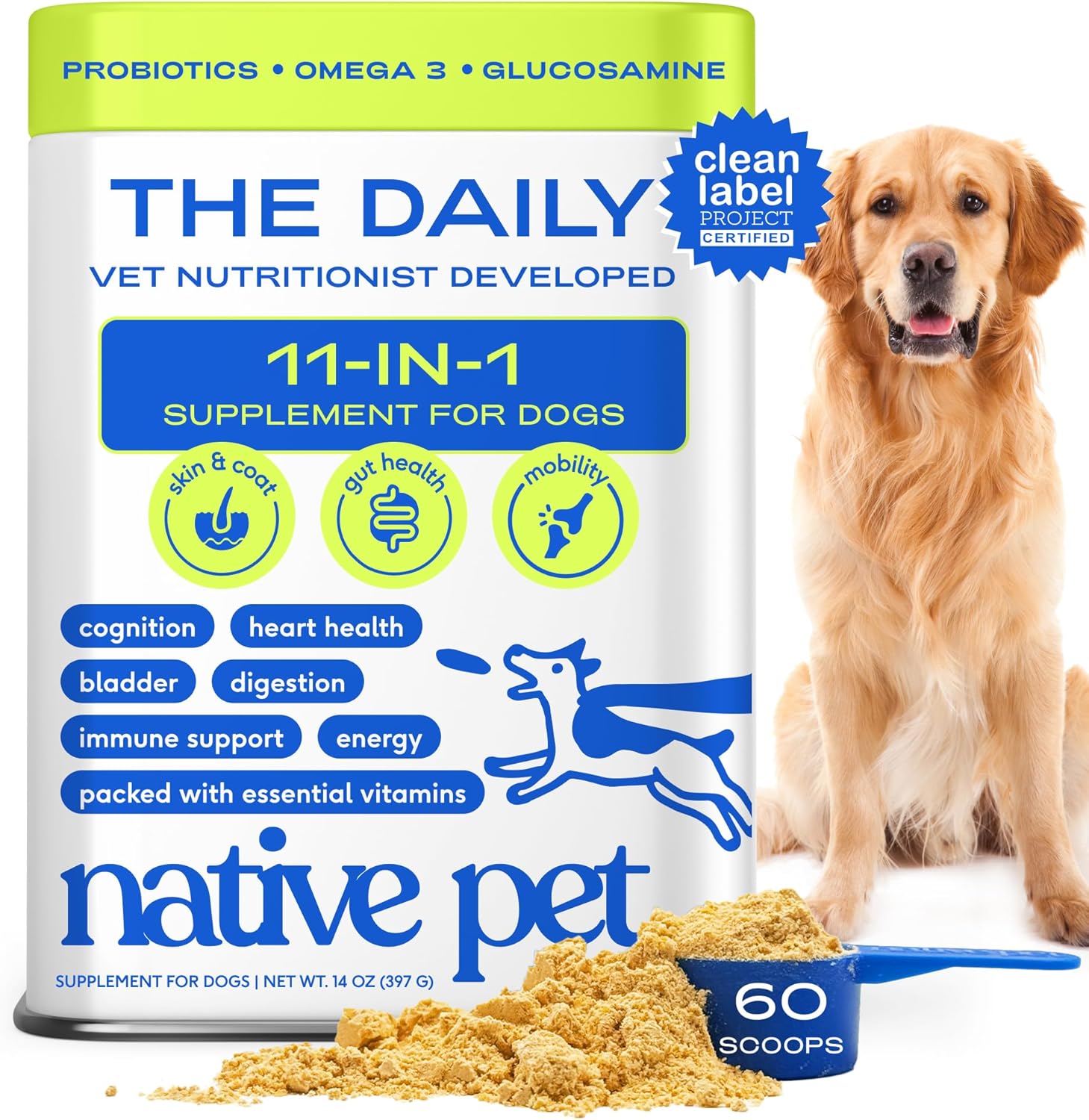 Native Pet 11-in-1 Multivitamin Powder Supplement 