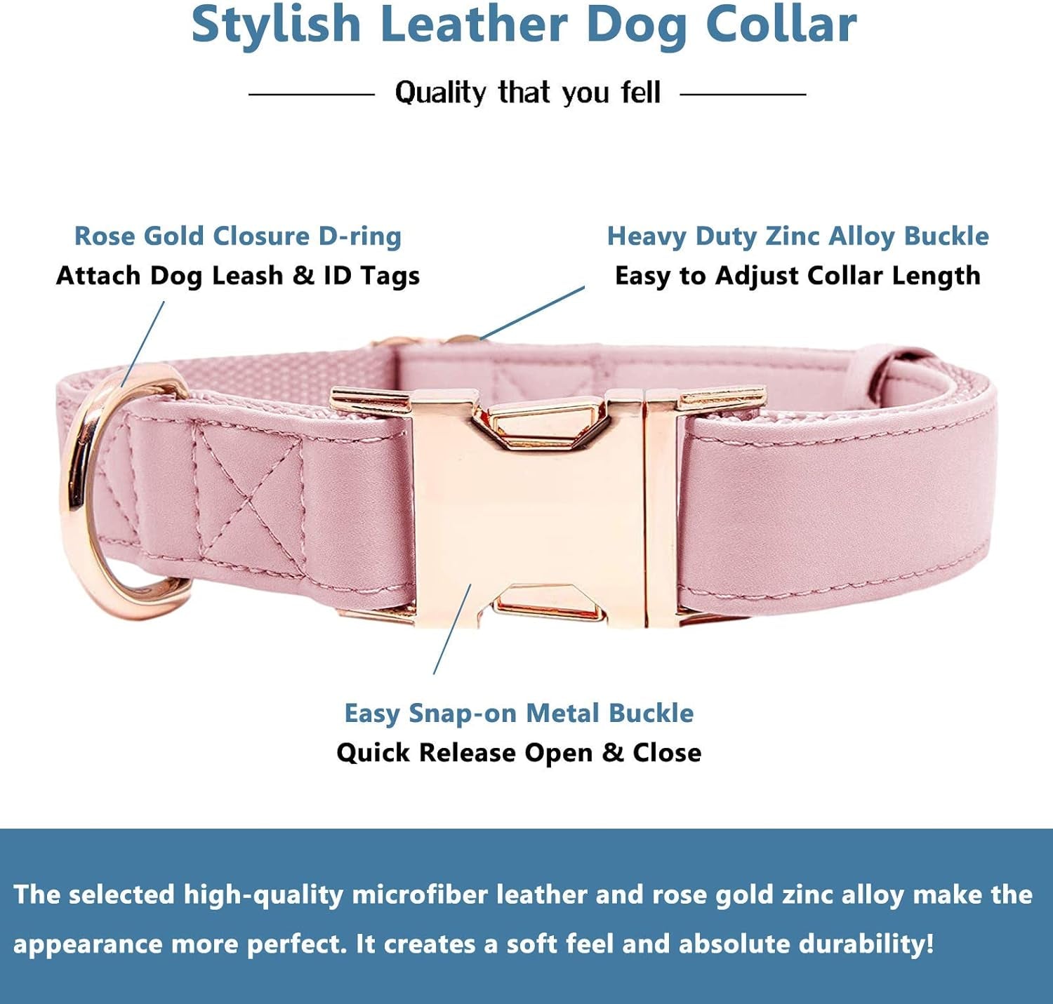 Pink Pleather Leash & Collar Set