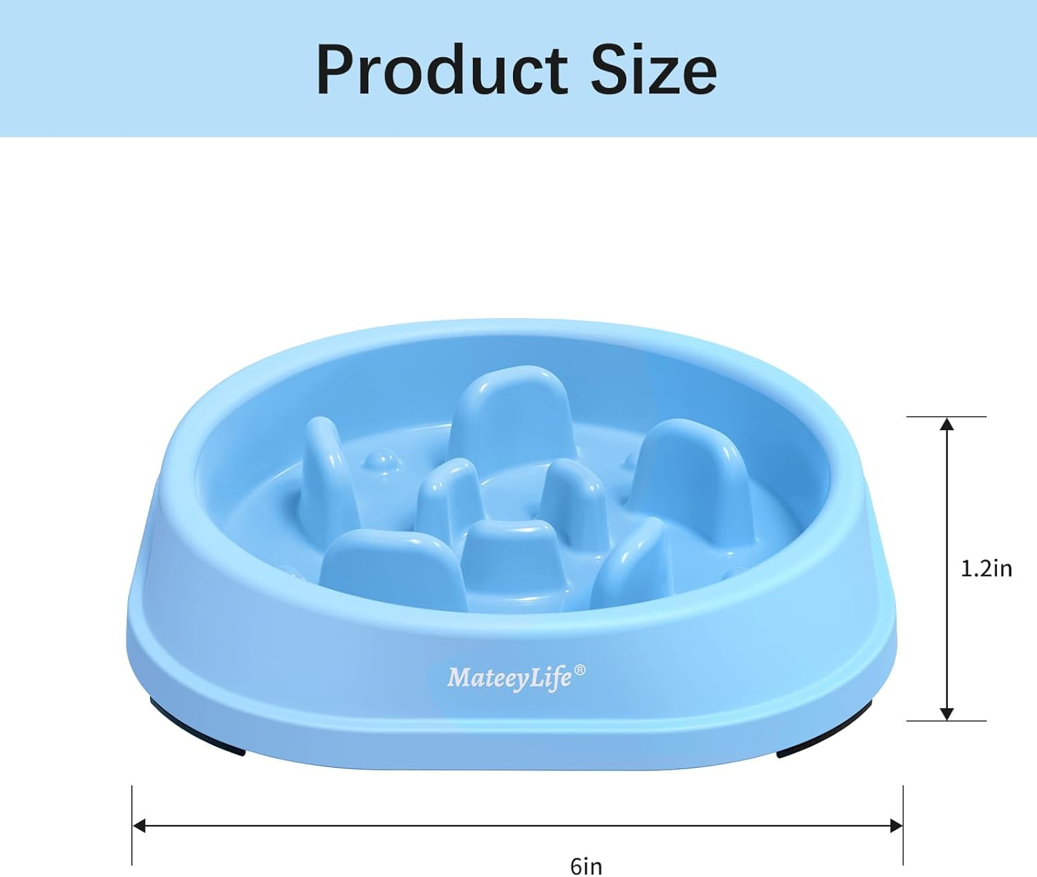 Blue Interactive Slow-Feeder Bowl