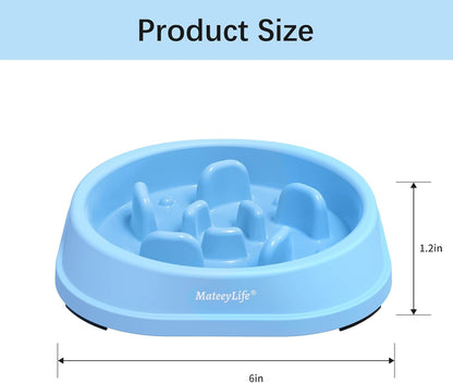Blue Interactive Slow-Feeder Bowl