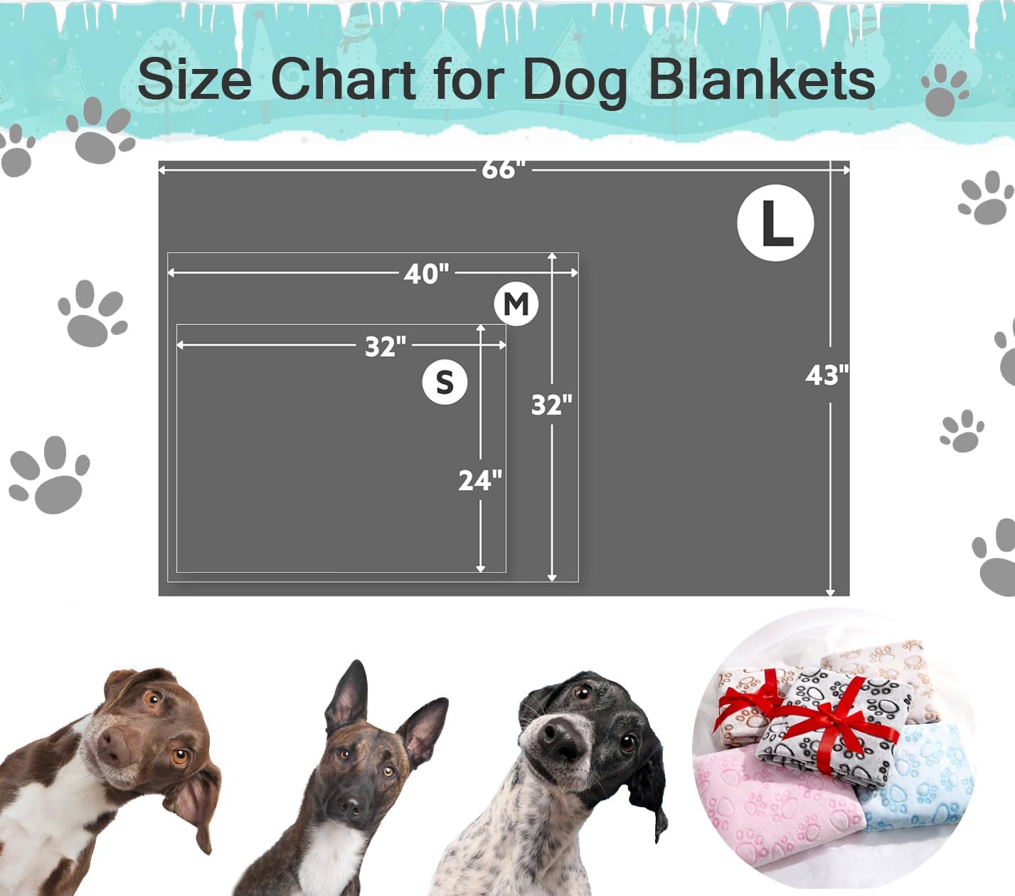 Soft Gray Paw Print Blanket