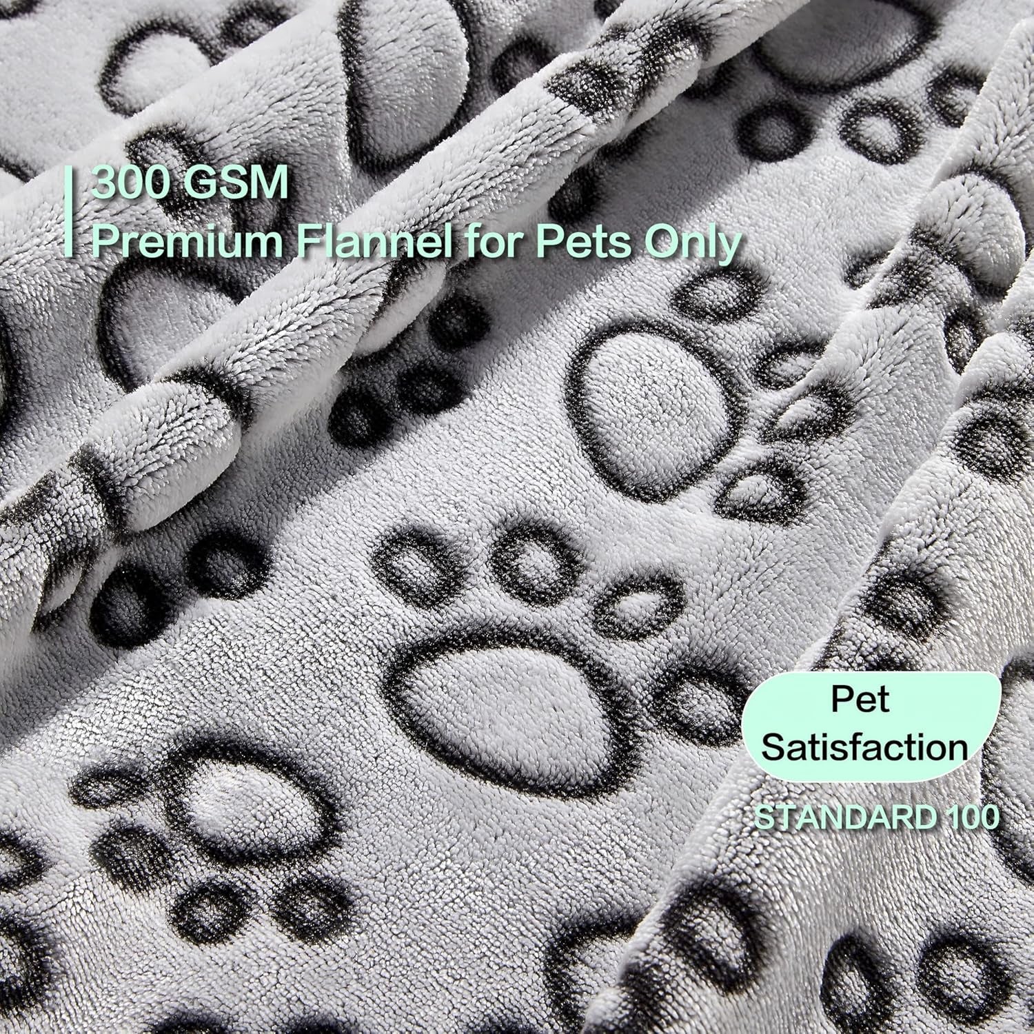 Soft Gray Paw Print Blanket