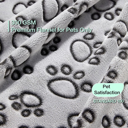 Soft Gray Paw Print Blanket